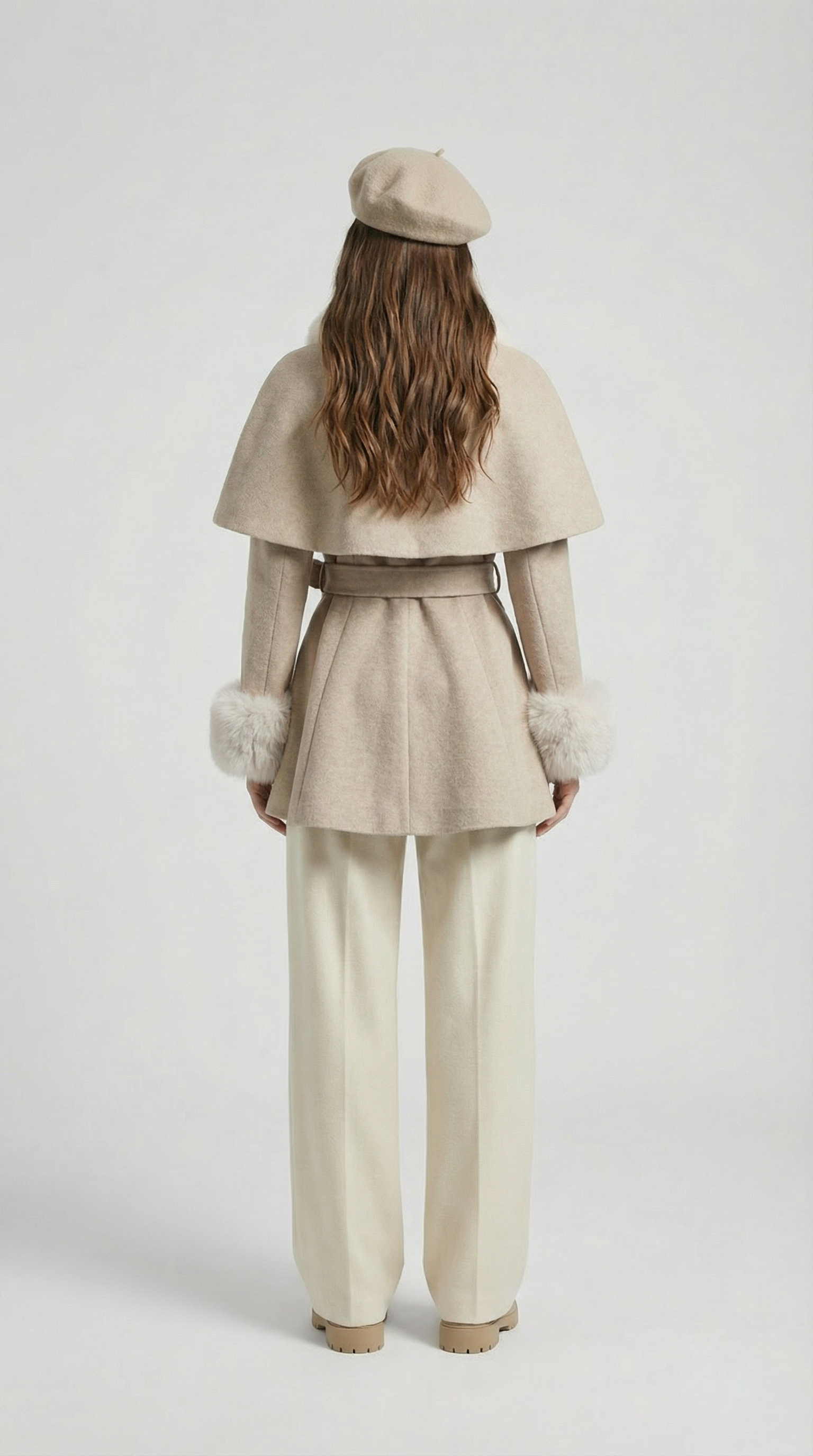 Lunor - European Classic Coat with Furry Collar and Sleeve