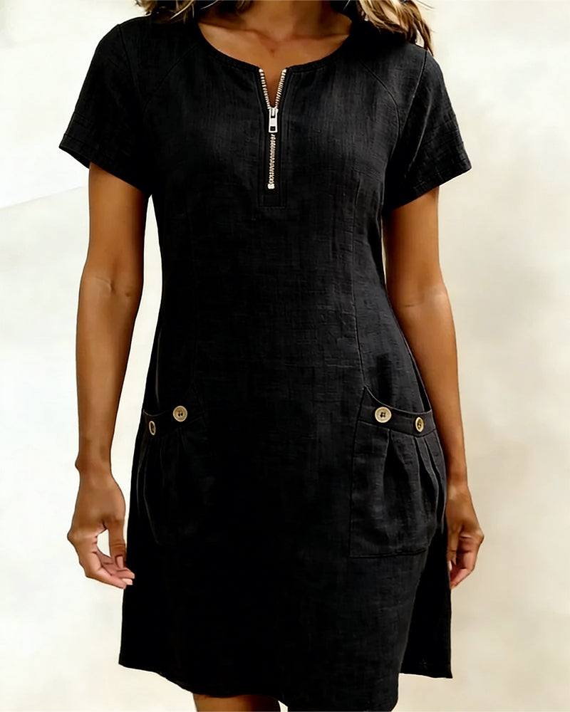 SOFÍA - Vestido de algodón con cremallera