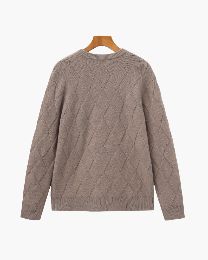 Diamond Knit Jersey de cuello redondo