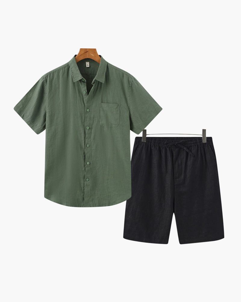 Conjunto corto de lino old money