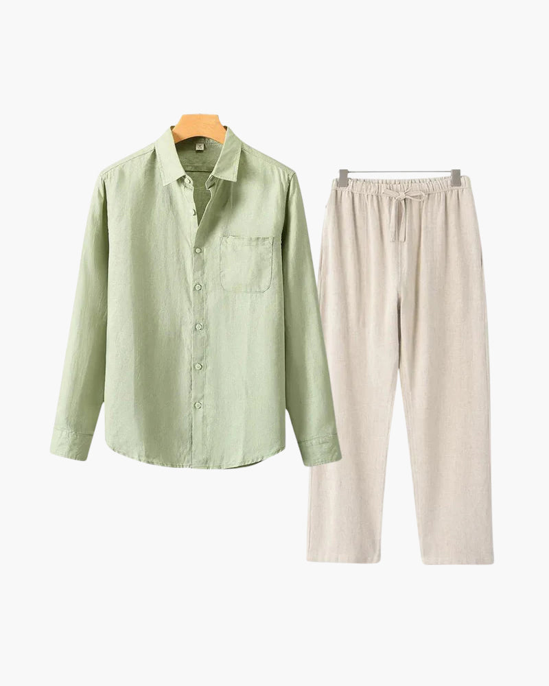 Conjunto de lino Old Money (manga larga)