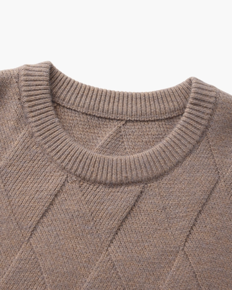Diamond Knit Jersey de cuello redondo