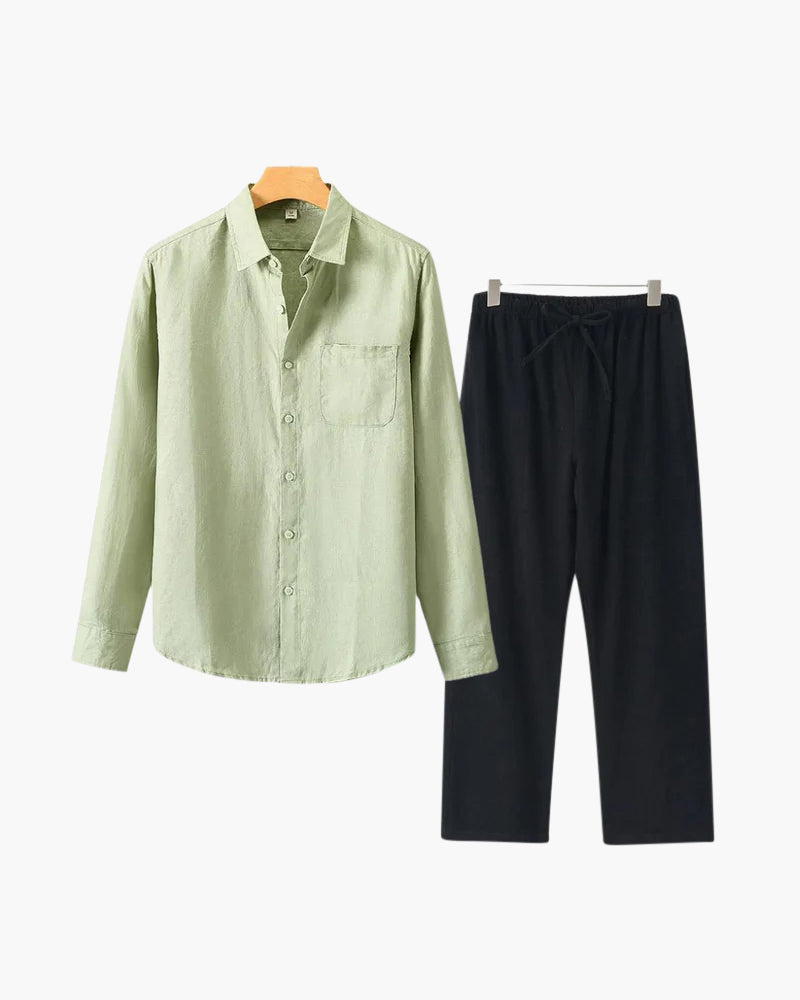Conjunto de lino Old Money (manga larga)