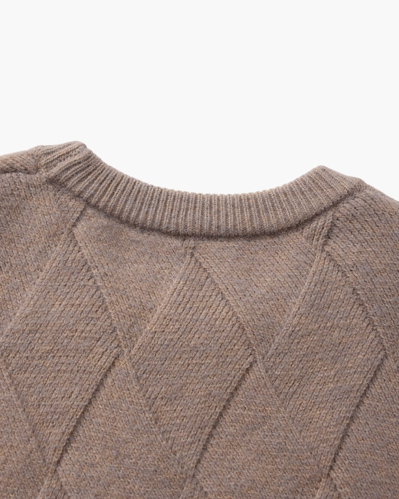 Diamond Knit Jersey de cuello redondo