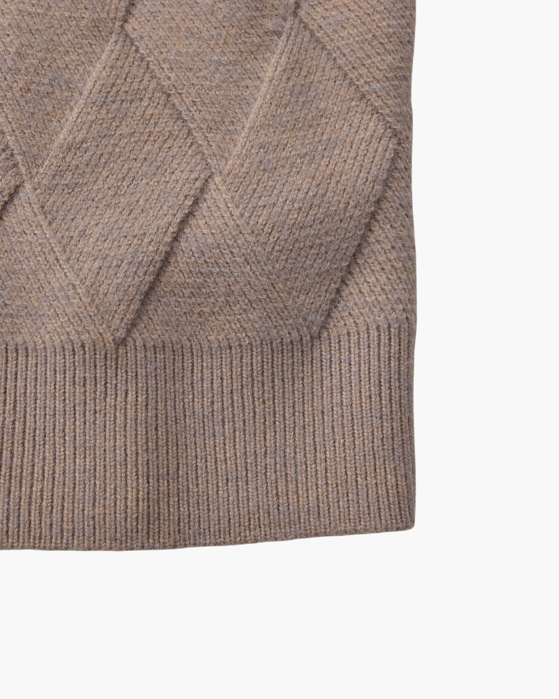 Diamond Knit Jersey de cuello redondo
