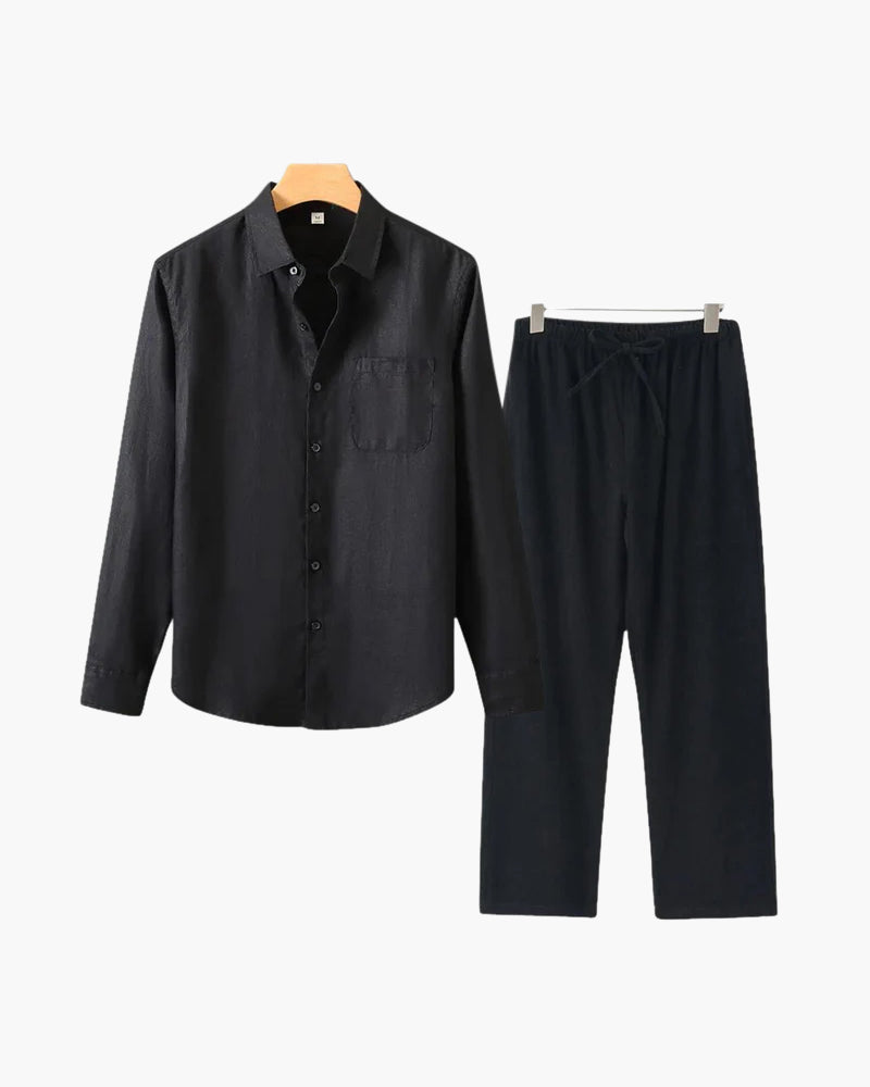 Conjunto de lino Old Money (manga larga)
