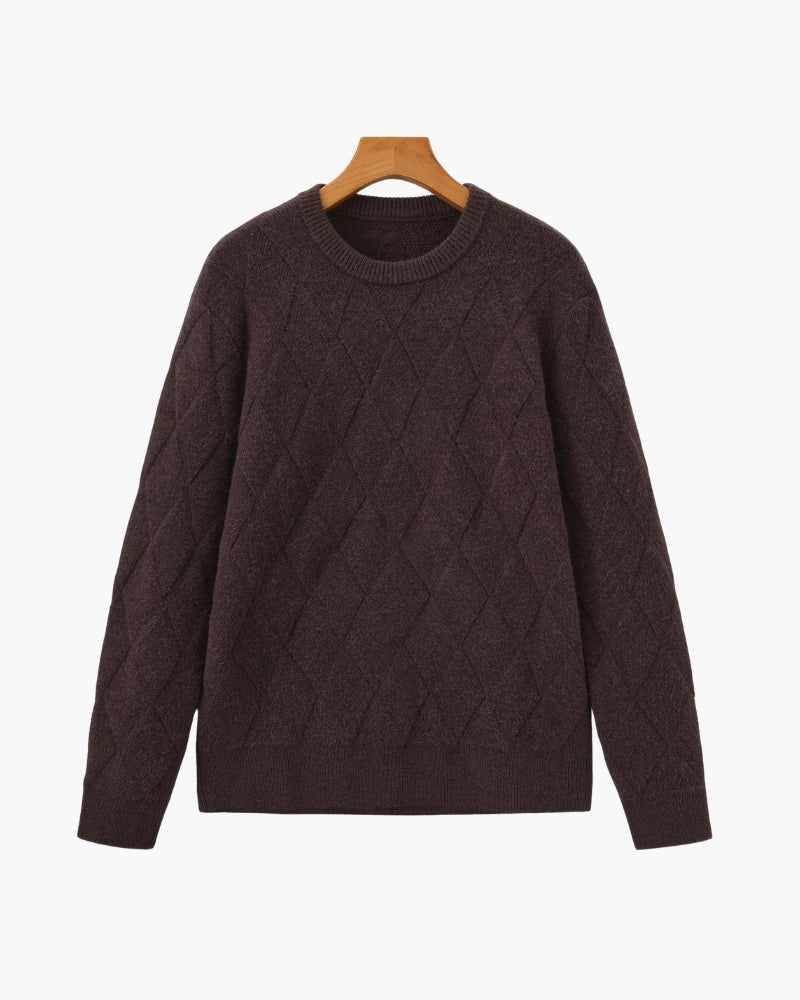 Diamond Knit Jersey de cuello redondo