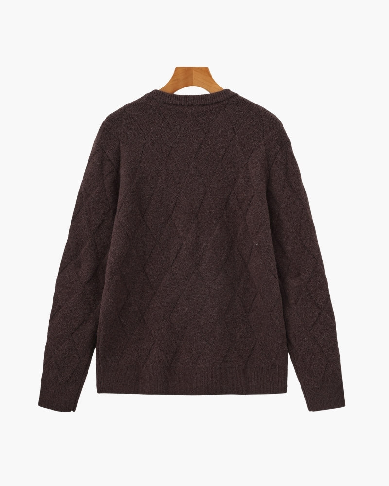 Diamond Knit Jersey de cuello redondo