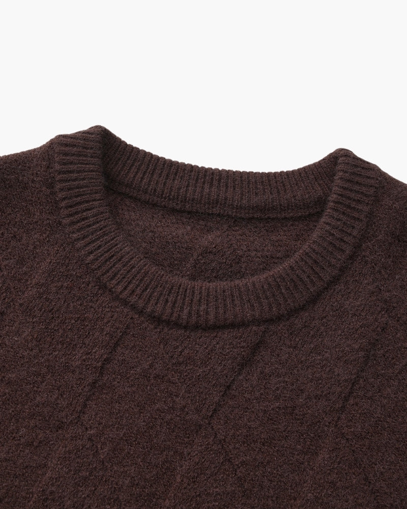Diamond Knit Jersey de cuello redondo