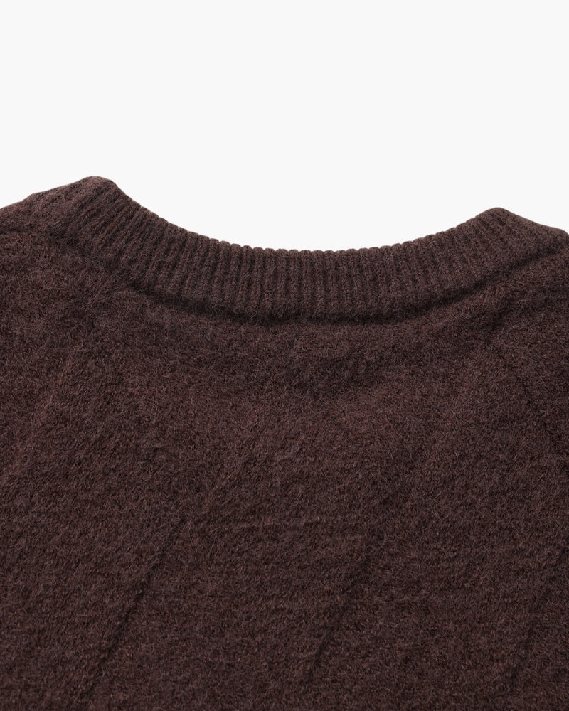 Diamond Knit Jersey de cuello redondo