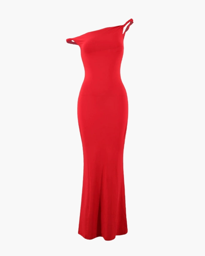 Vestido largo con un solo hombro