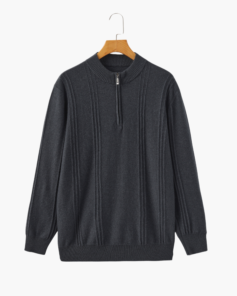 100% cachemira con media cremallera ribbed