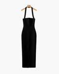 Vestido largo Halter con cuello delgado