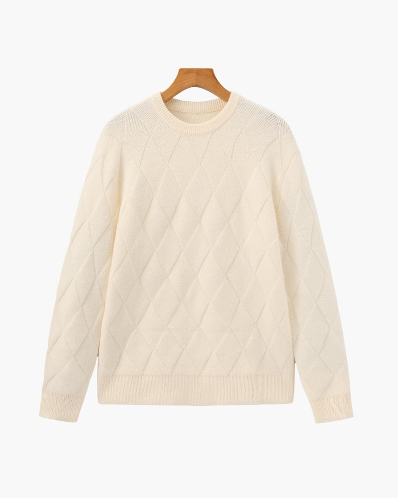 Diamond Knit Jersey de cuello redondo