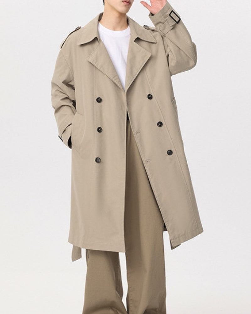 Abrigo de trench clásico con doble pecho