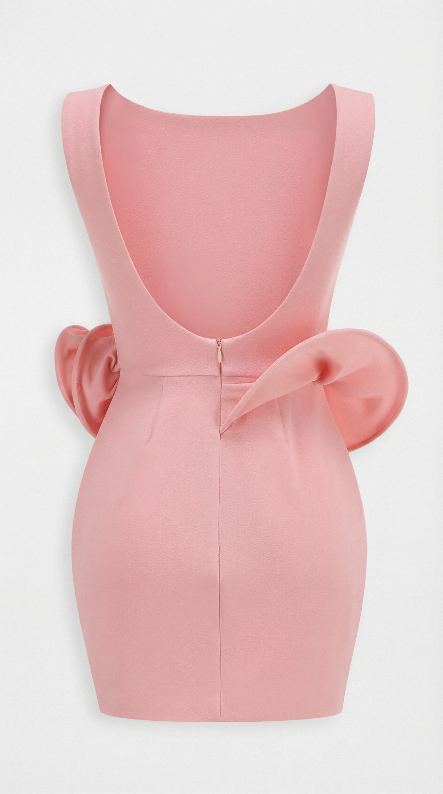 Lumina - Vestido rosa sin espalda con magnífico acento rosado