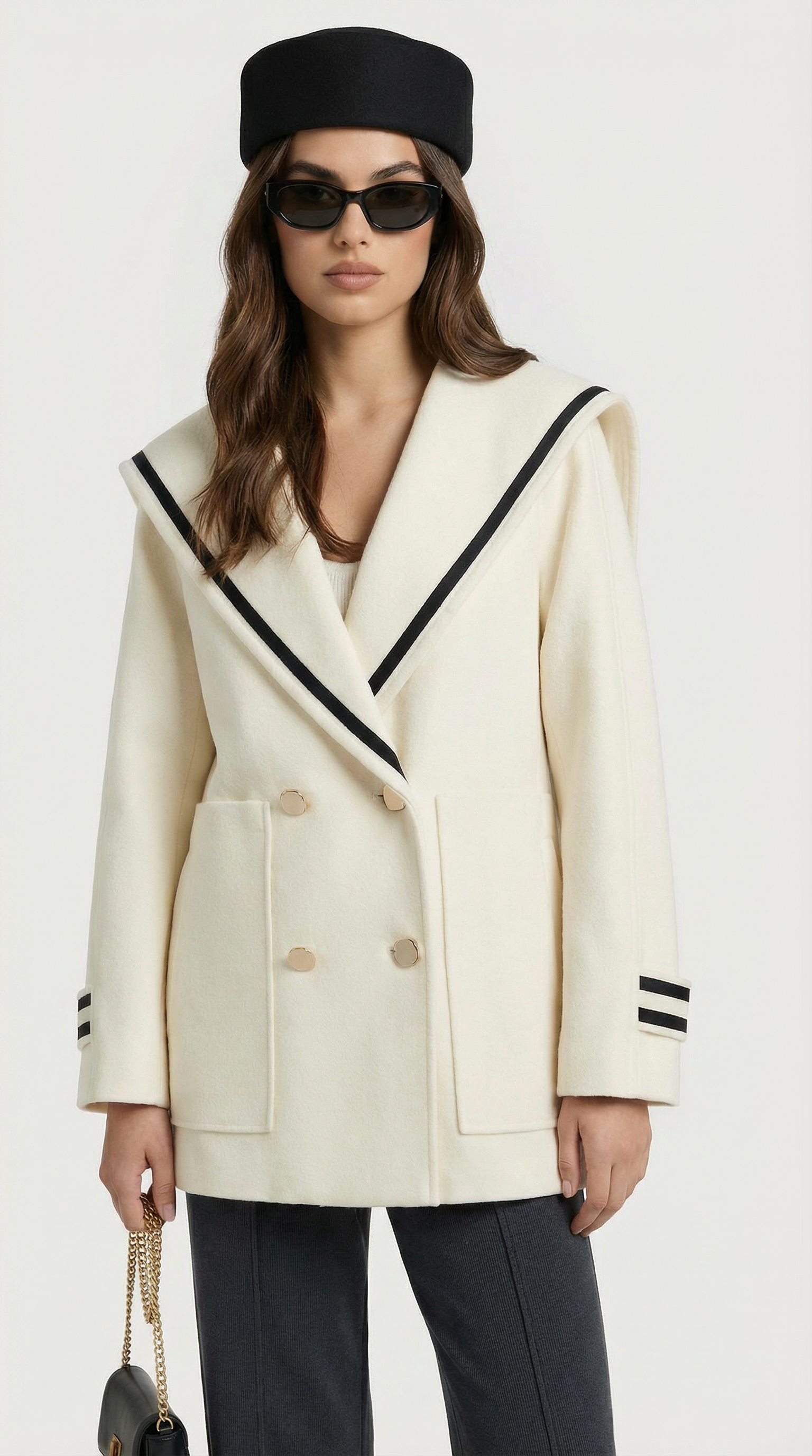 Frosta - Loose Sailor Coat with Large Pocket