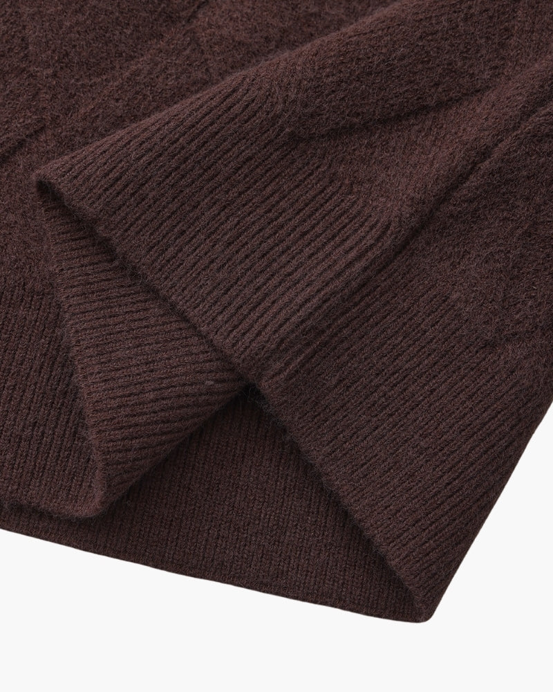 Diamond Knit Jersey de cuello redondo