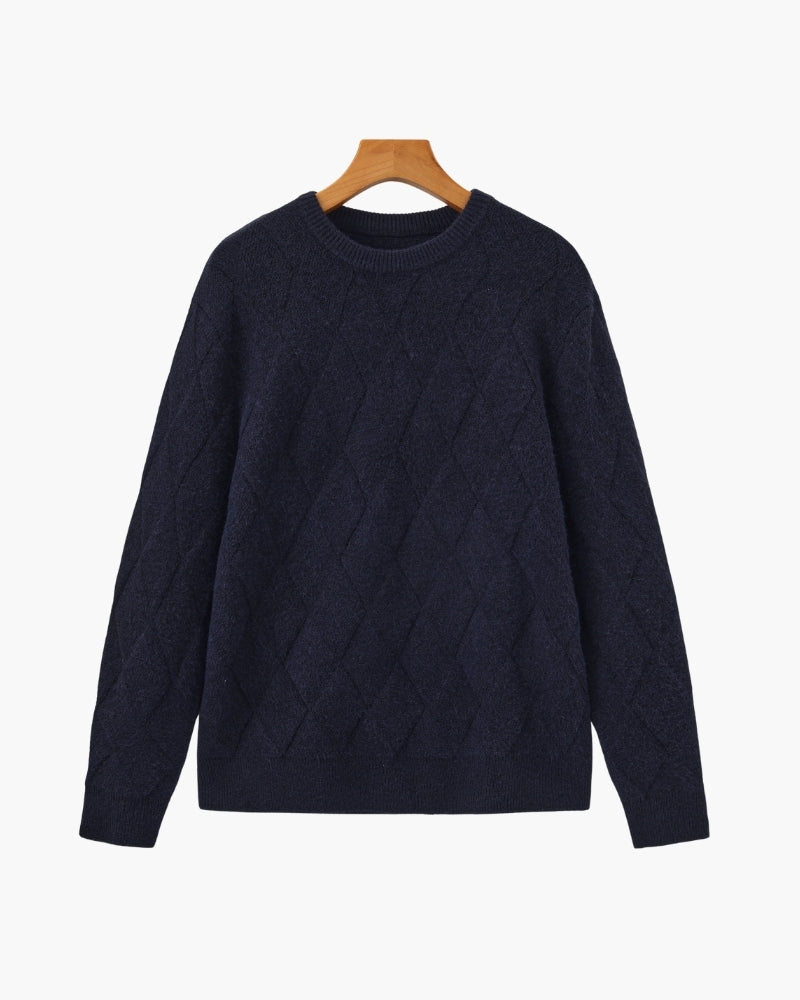 Diamond Knit Jersey de cuello redondo