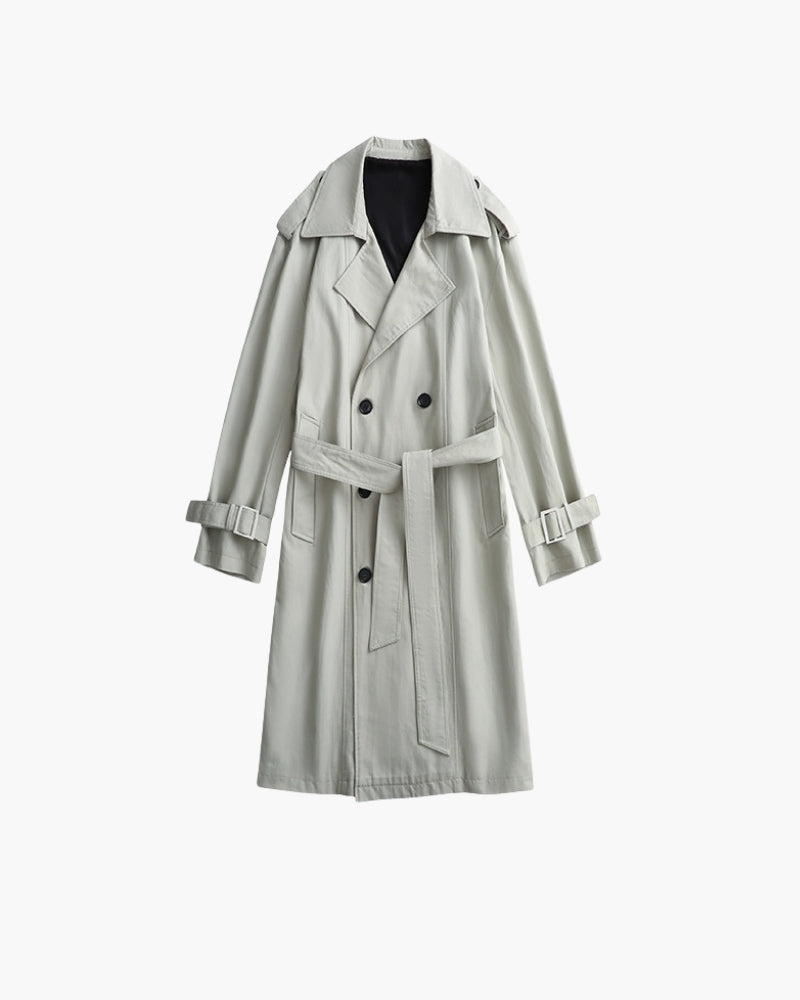 Abrigo de trench clásico con doble pecho