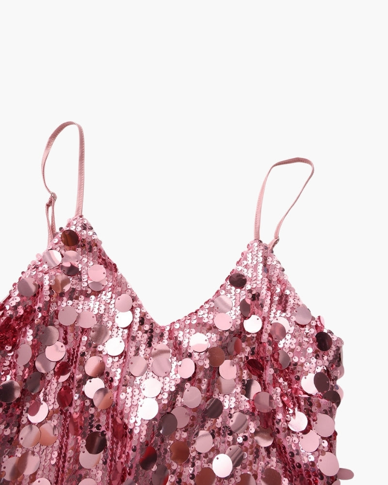 Mini vestido de fiesta con lentejuelas