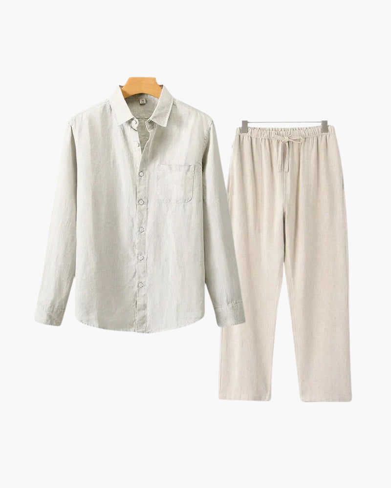 Conjunto de lino Old Money (manga larga)