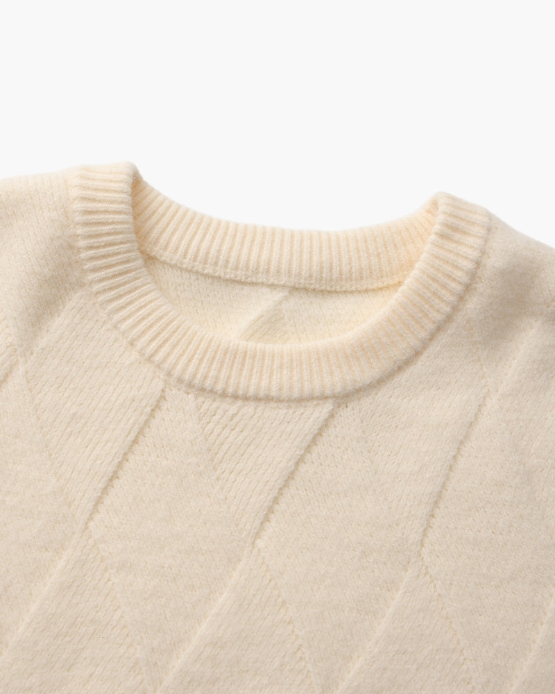 Diamond Knit Jersey de cuello redondo