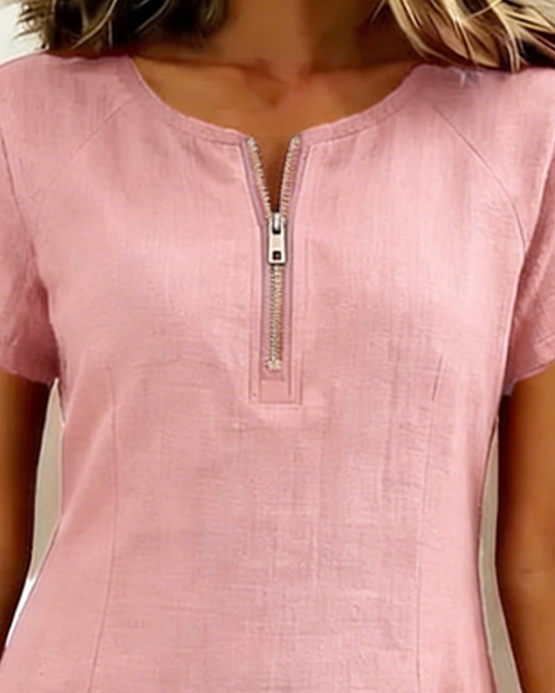 SOFÍA - Vestido de algodón con cremallera