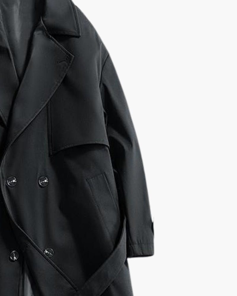 Abrigo de trench clásico con doble pecho