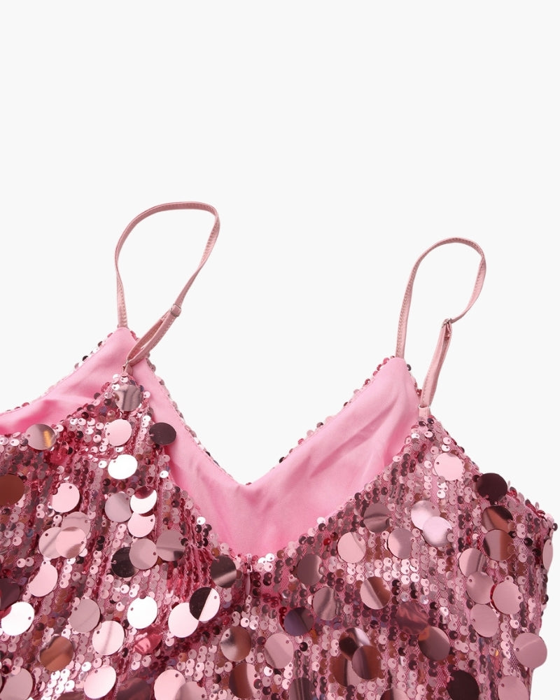 Mini vestido de fiesta con lentejuelas