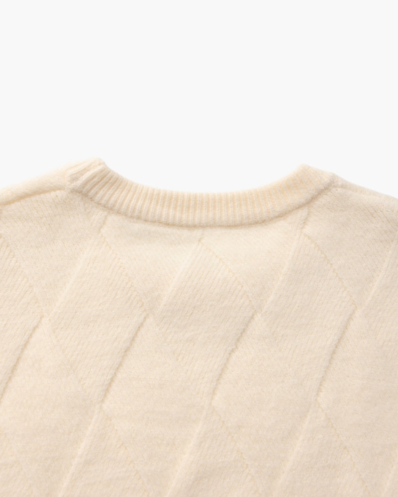 Diamond Knit Jersey de cuello redondo