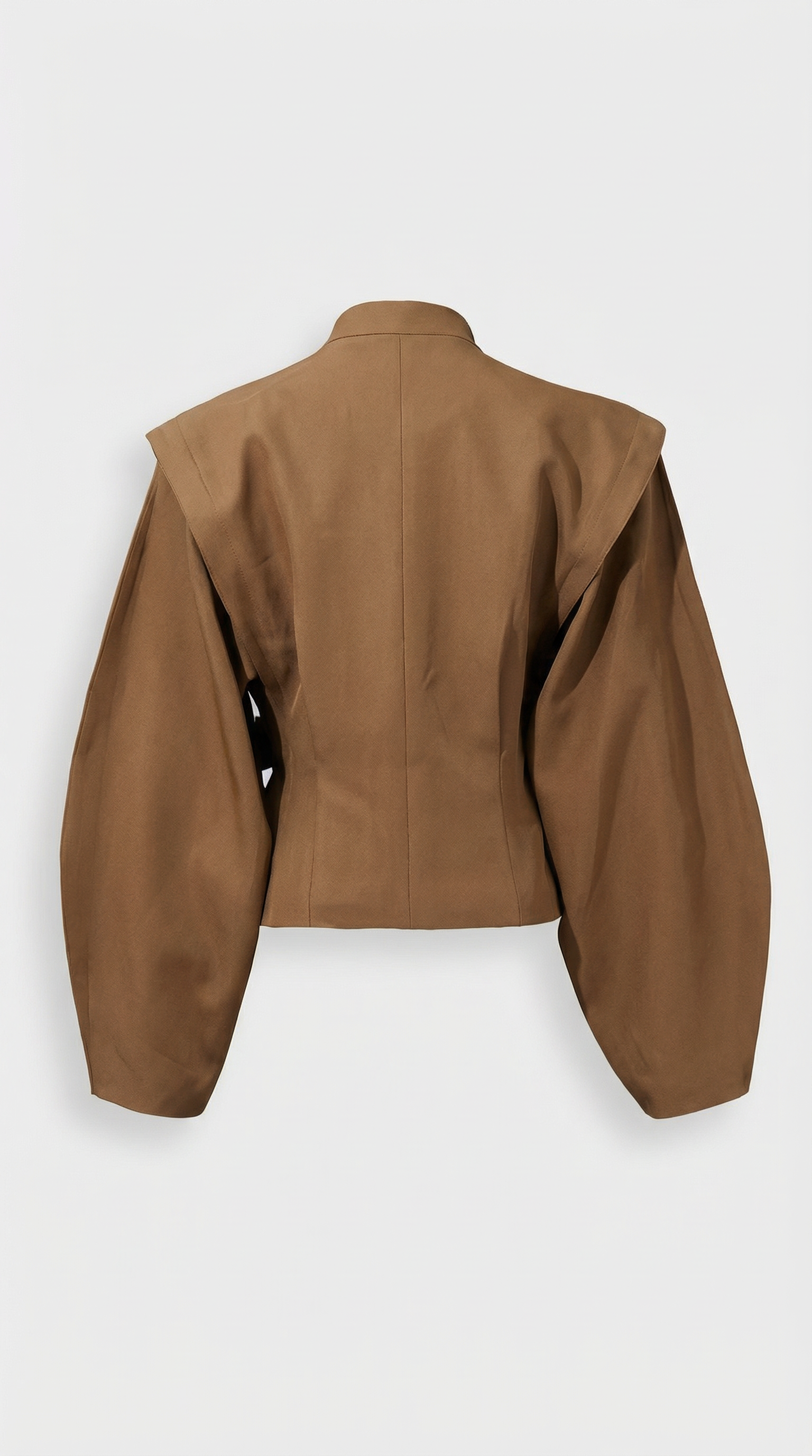 Maravel - Chaqueta de Envoltura Esculpida con Cuello Elástico y Envoltura Asimétrica Marrón