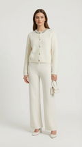 Rime - Heavy-Embroidered French Style Diamond Decorated Cardigan