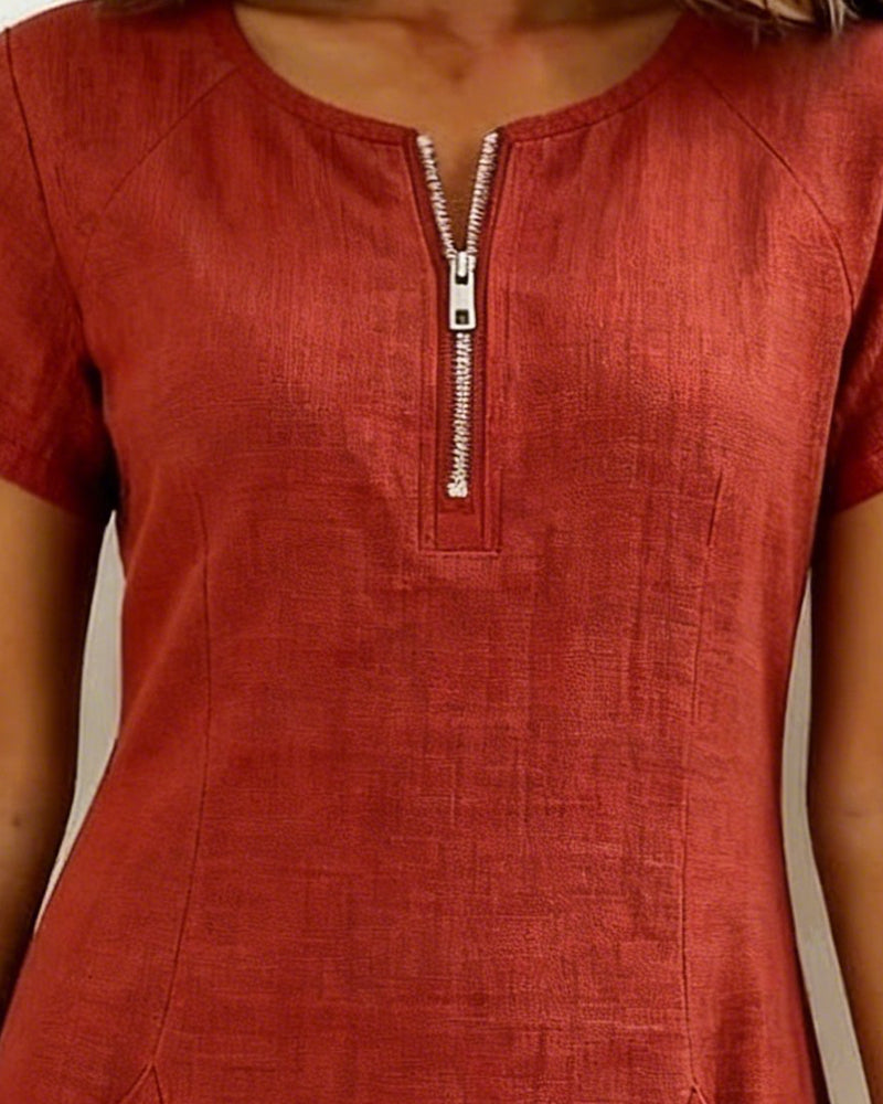 SOFÍA - Vestido de algodón con cremallera