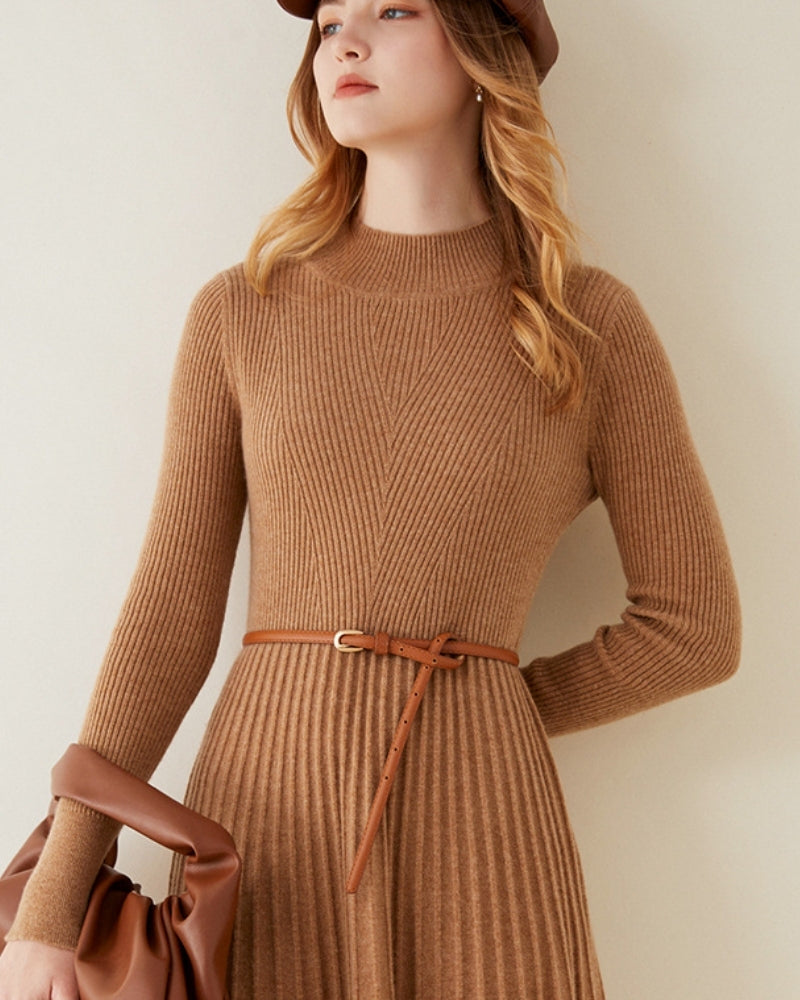 Vestido flare de cachemira pura