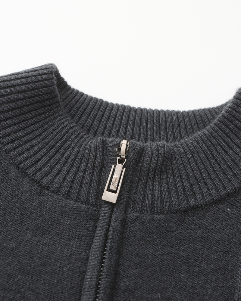 100% cachemira con media cremallera ribbed