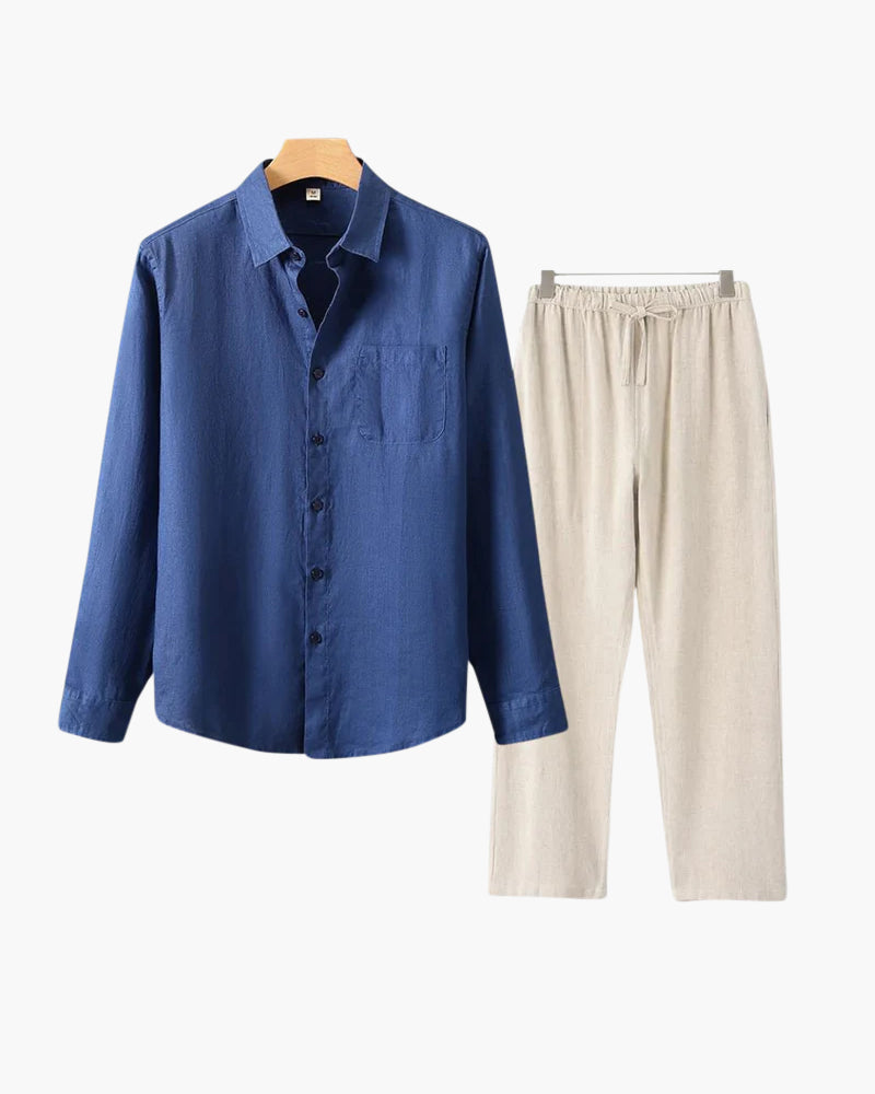 Conjunto de lino Old Money (manga larga)