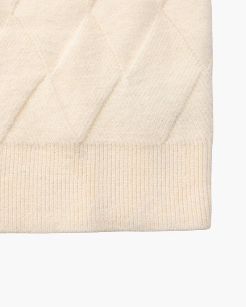 Diamond Knit Jersey de cuello redondo