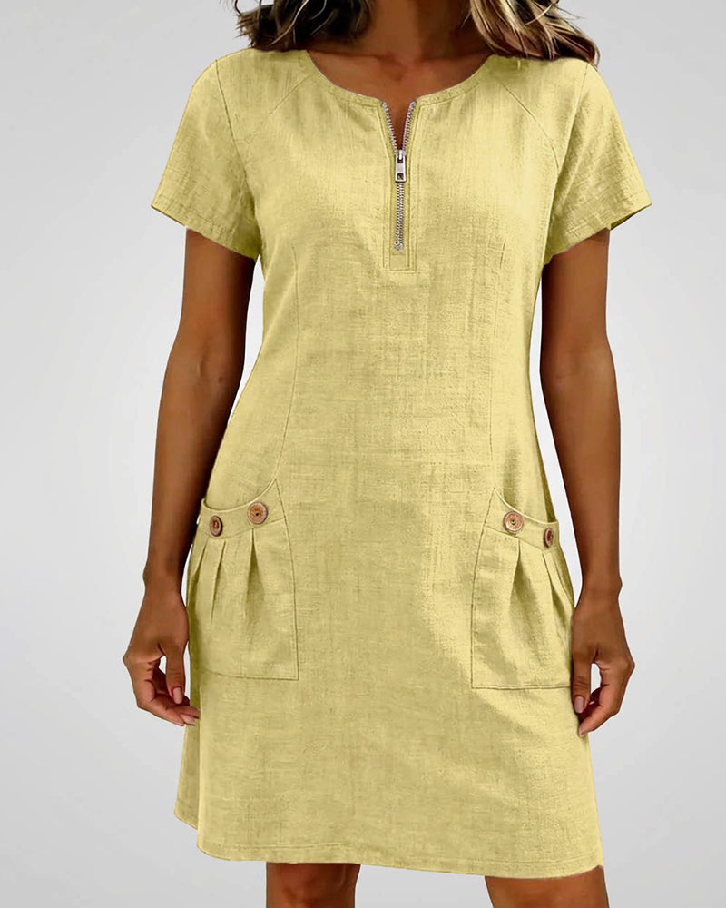 SOFÍA - Vestido de algodón con cremallera
