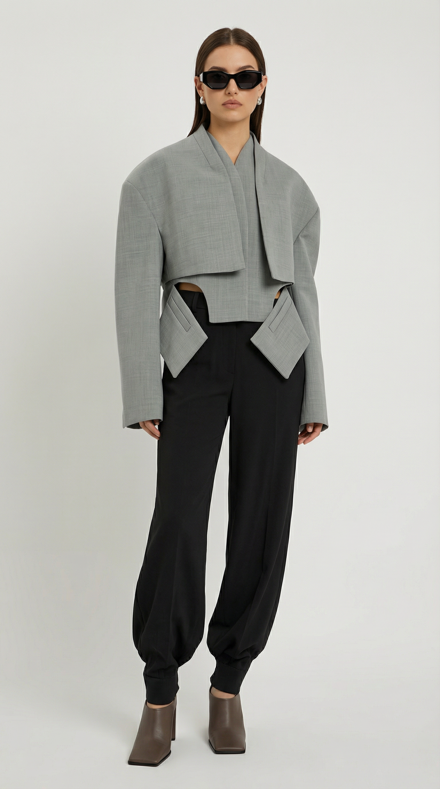 Karnel - Chaqueta asimétrica con silueta recortada