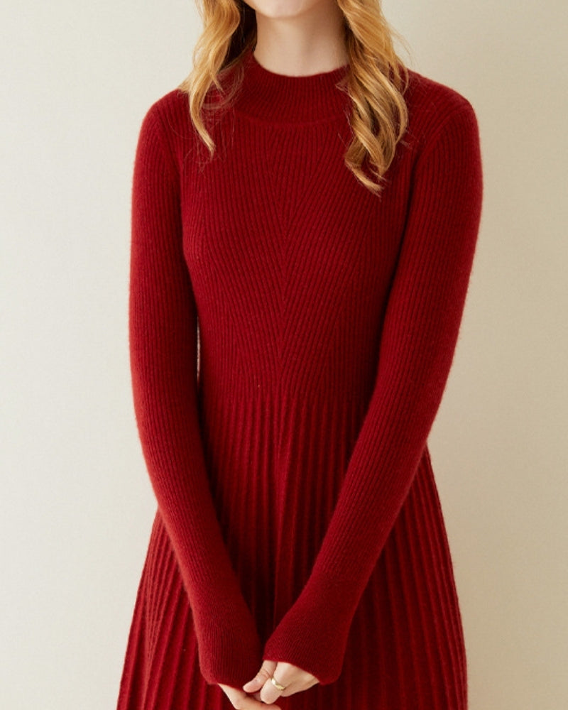 Vestido flare de cachemira pura