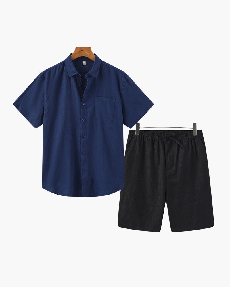 Conjunto corto de lino old money