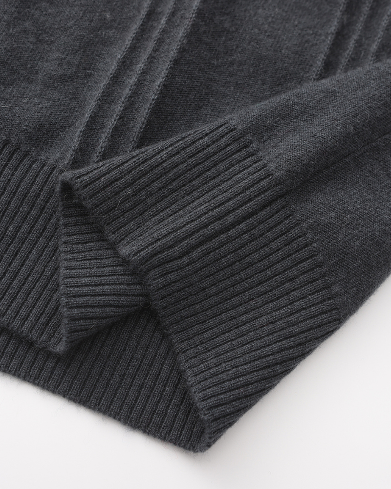 100% cachemira con media cremallera ribbed
