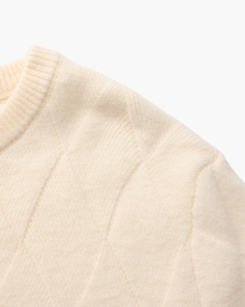Diamond Knit Jersey de cuello redondo