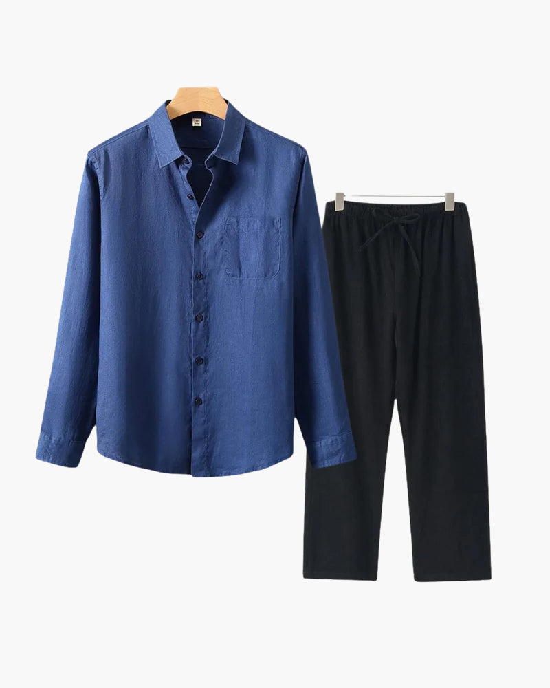 Conjunto de lino Old Money (manga larga)