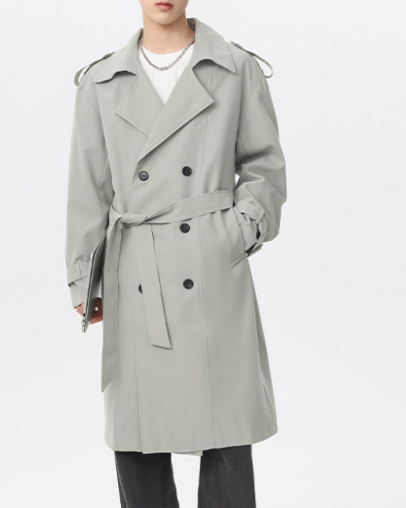 Abrigo de trench clásico con doble pecho