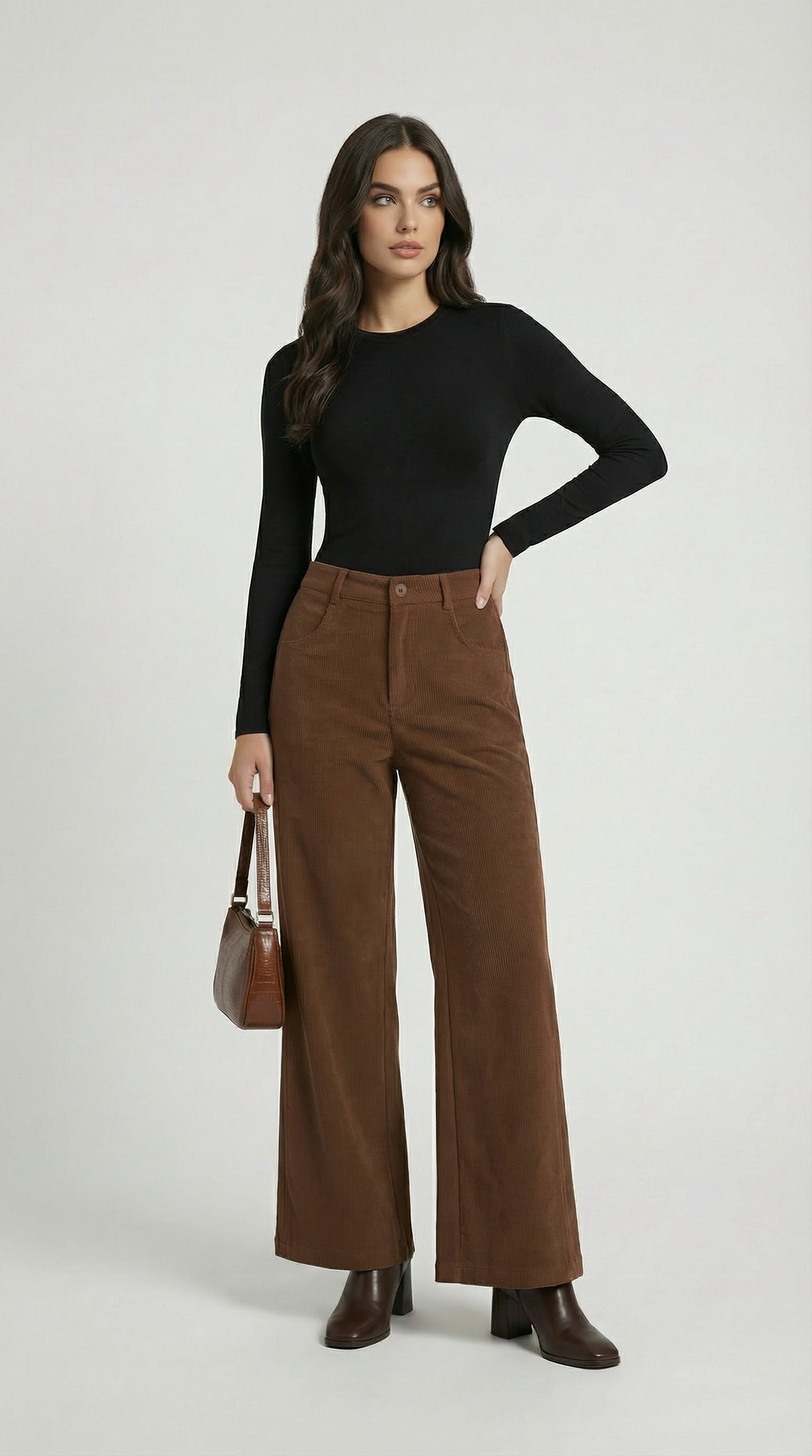Ember - Pantalón casual vintage con cordones rectilíneos y relajados