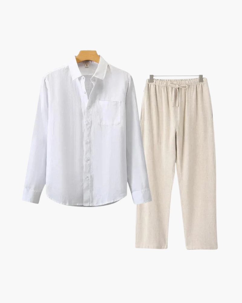 Conjunto de lino Old Money (manga larga)