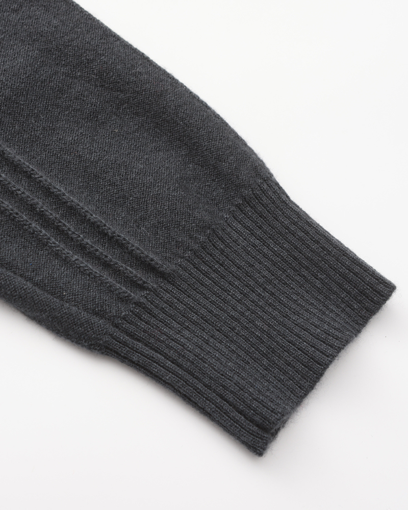 100% cachemira con media cremallera ribbed