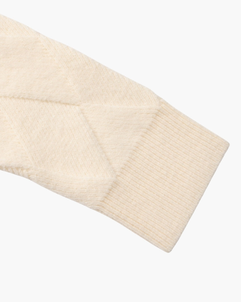 Diamond Knit Jersey de cuello redondo
